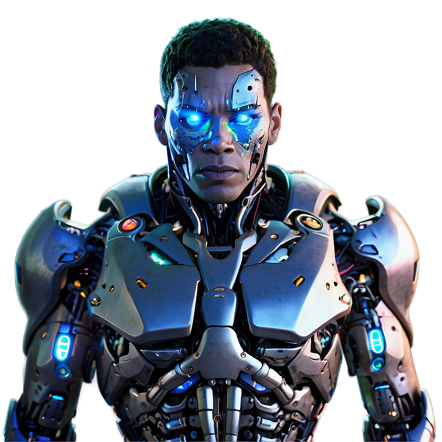 Cyborg With Ai Companion Png Yin