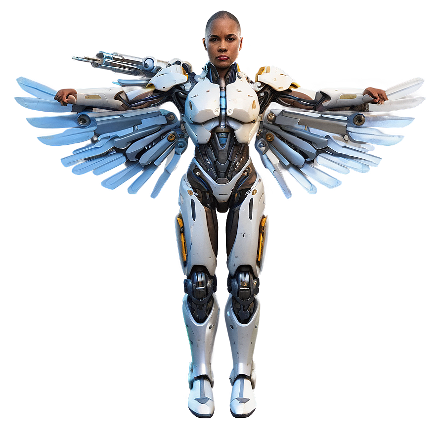 Cyborg With Mechanical Wings Png Bgw88