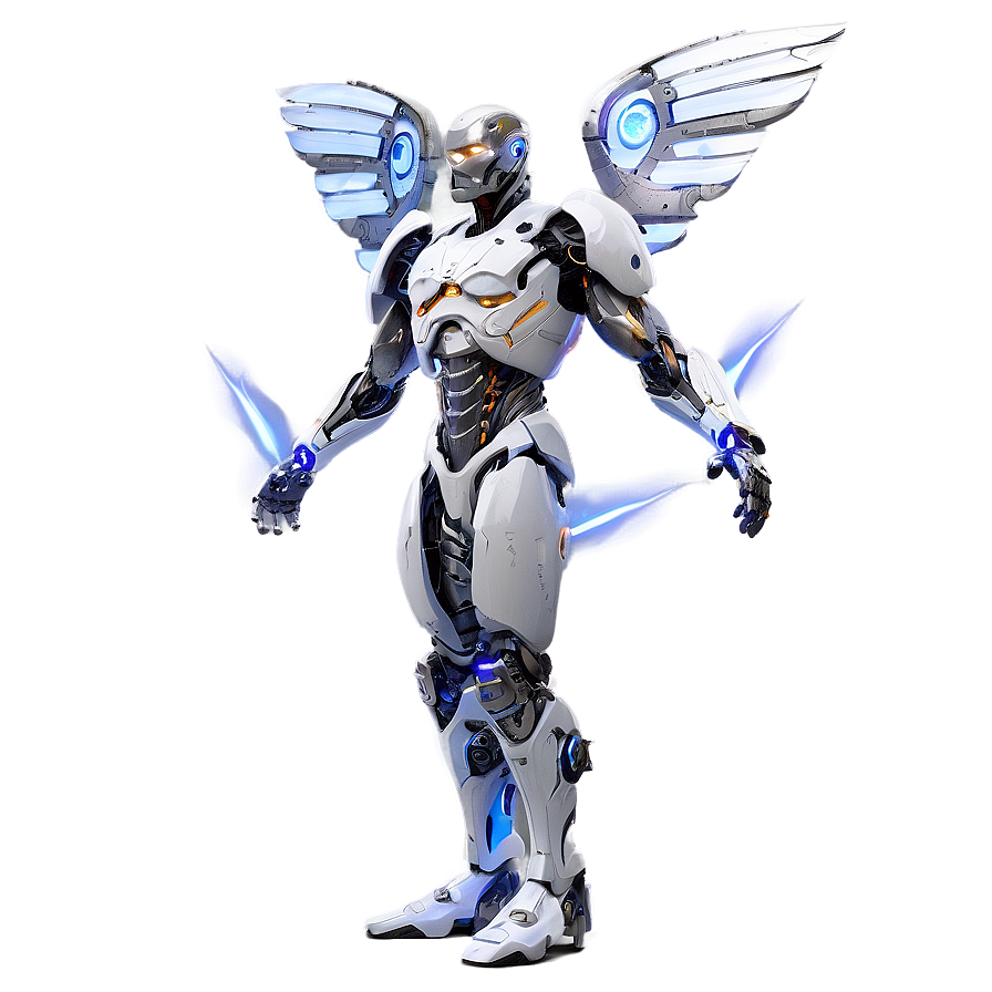 Cyborg With Mechanical Wings Png Daj