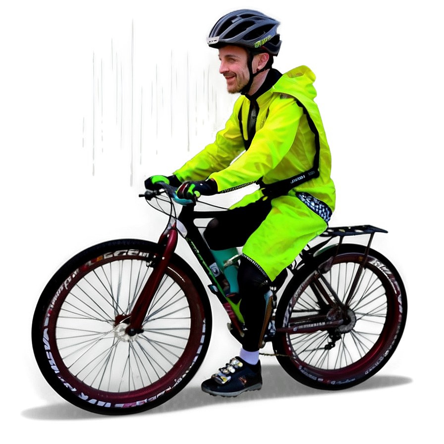 Cyclist In Rain Gear Png 06292024