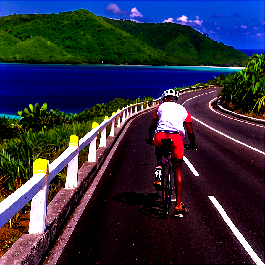 Cyclist On Coastal Road Png 84