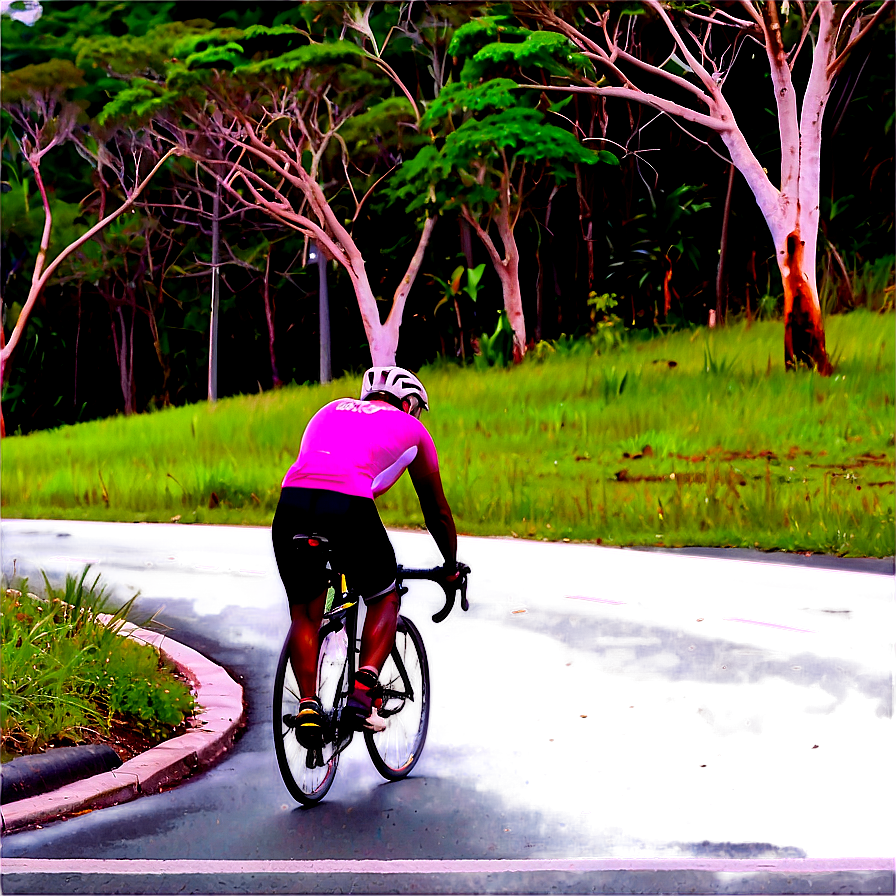 Cyclist On Serpentine Road Png 98