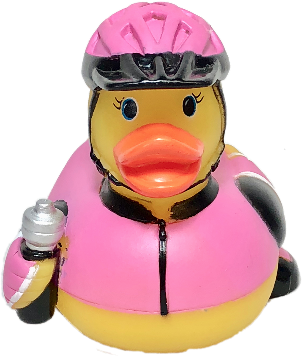 Cyclist Rubber Duck Figurine