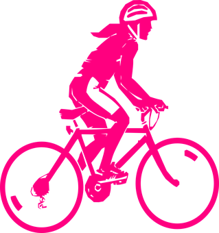 Cyclist Silhouette Pink Black Background