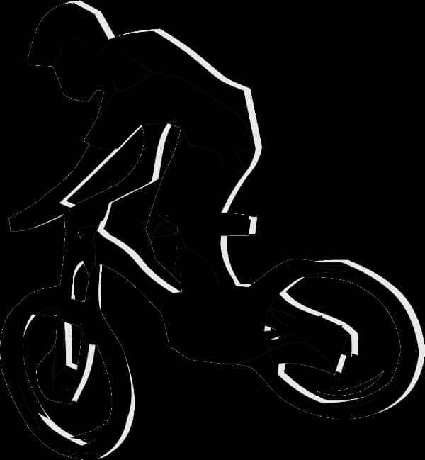 Cyclist Silhouetteon Racing Bike