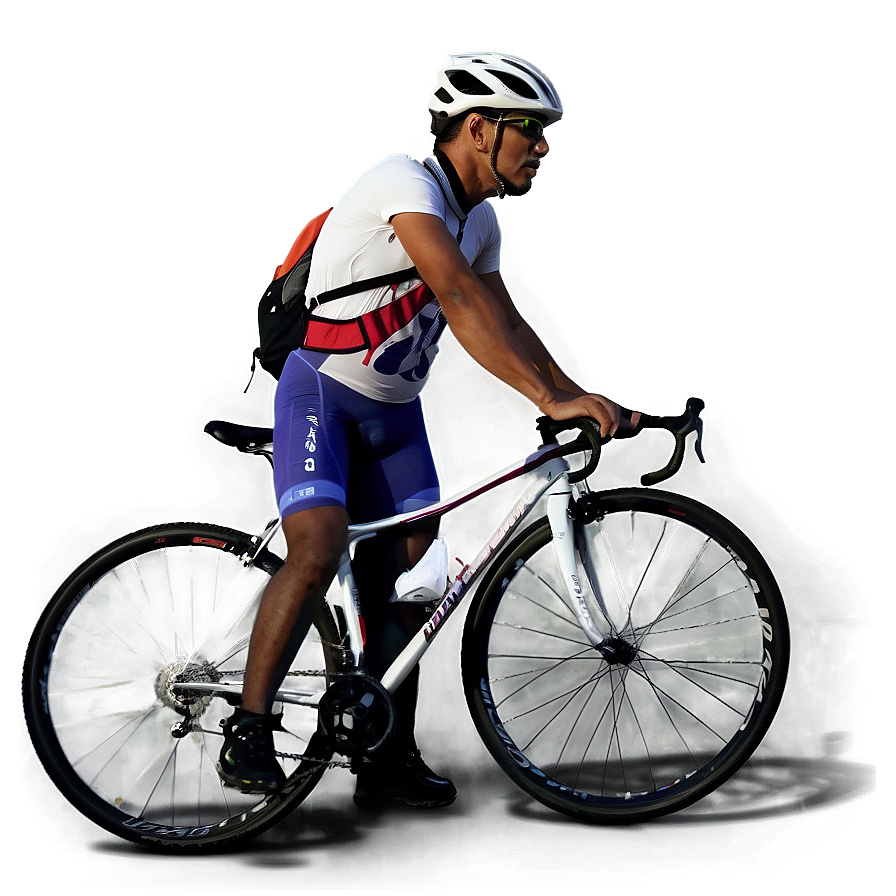 Cyclist With Headlamp Night Png Ejb