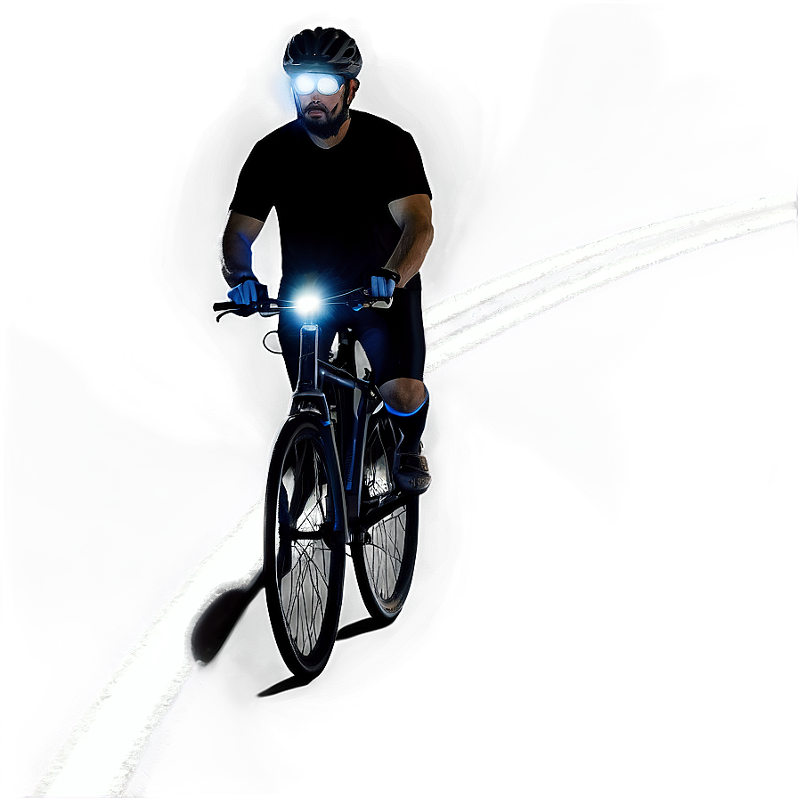 Cyclist With Headlamp Night Png Nyx62