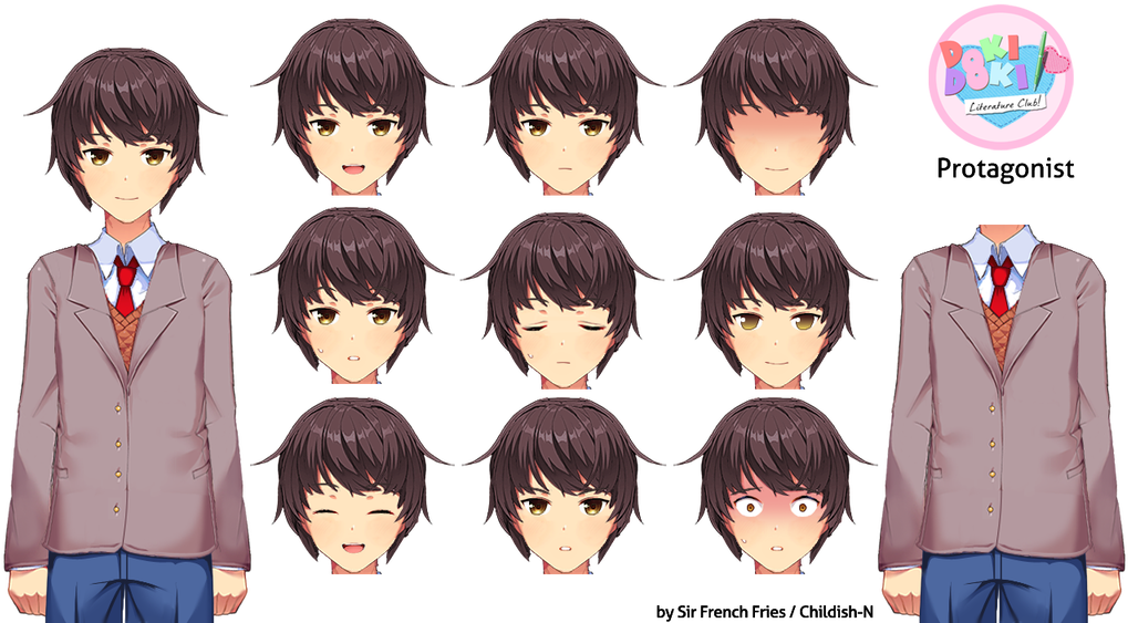 D D L C Protagonist Expression Sheet