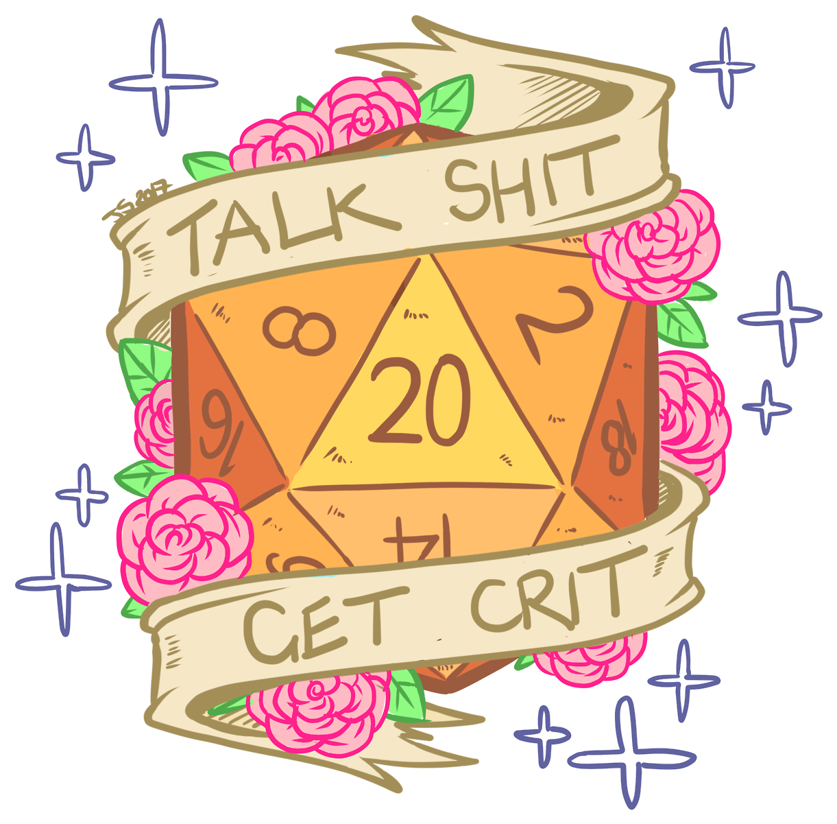 D20 Dice Talk Shit Get Crit Artwork