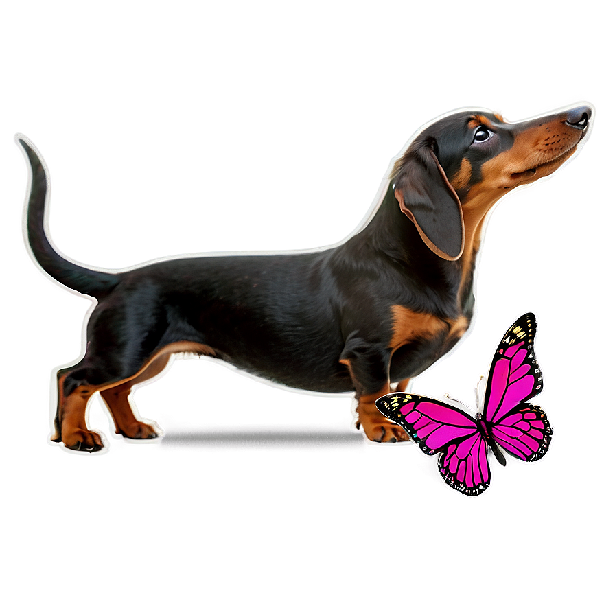 Dachshund And Butterfly Png 38