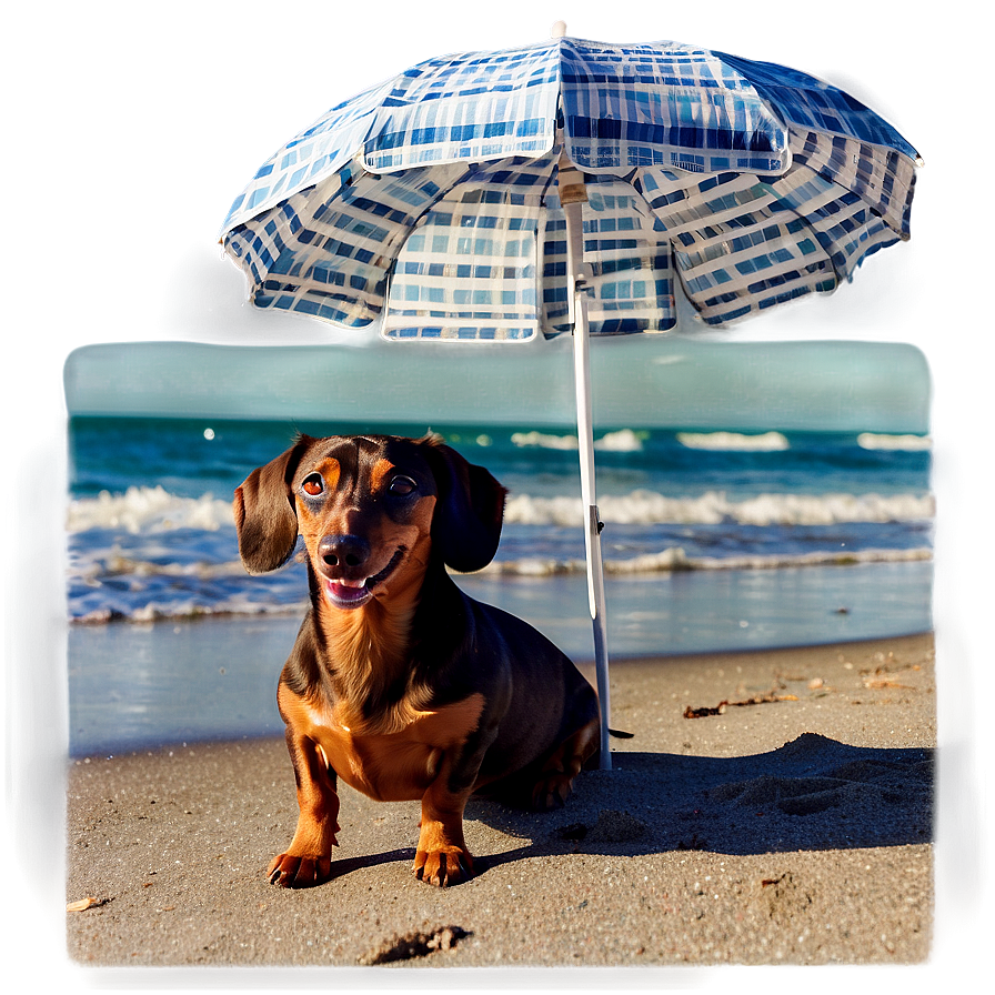 Dachshund Beach Day Png 80