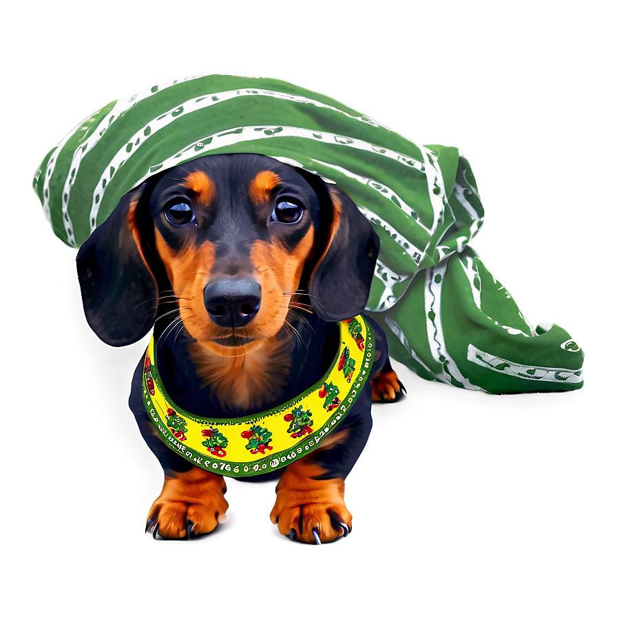 Dachshund With Bandana Png Hoq