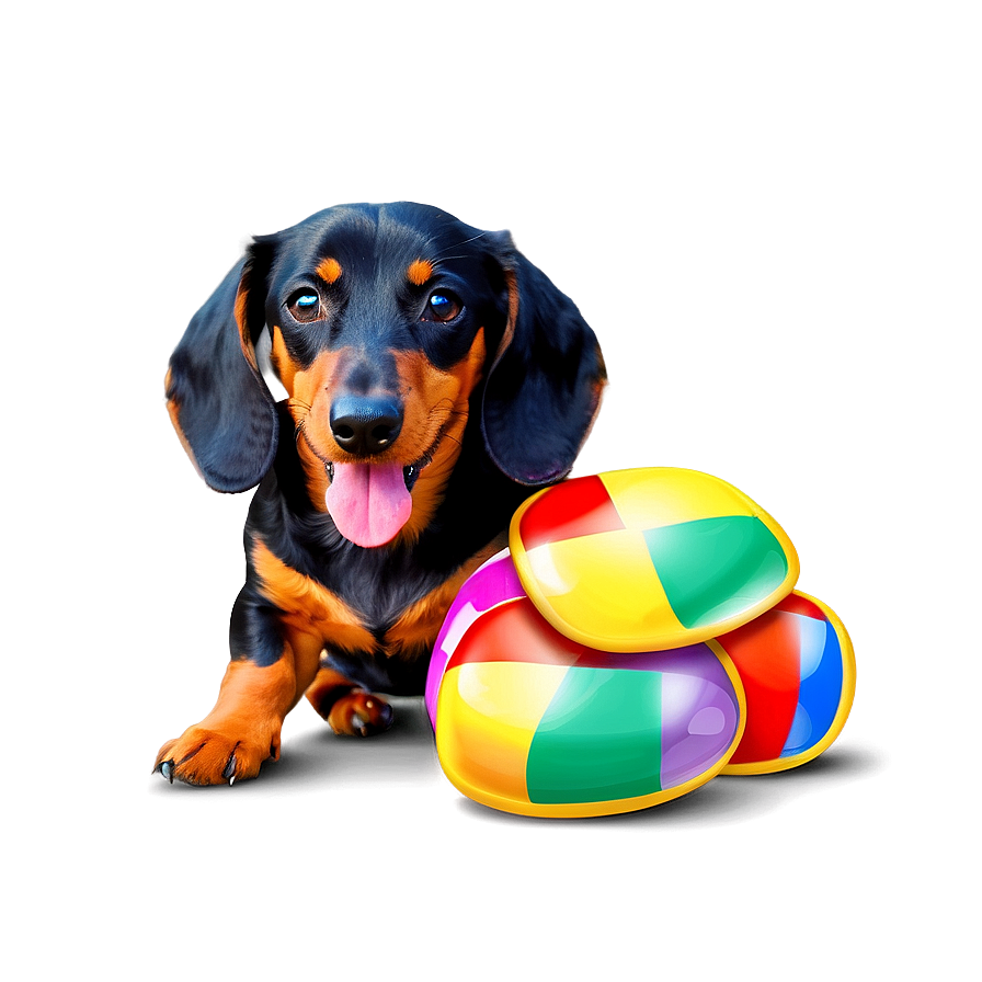 Dachshund With Toys Png Fdh86