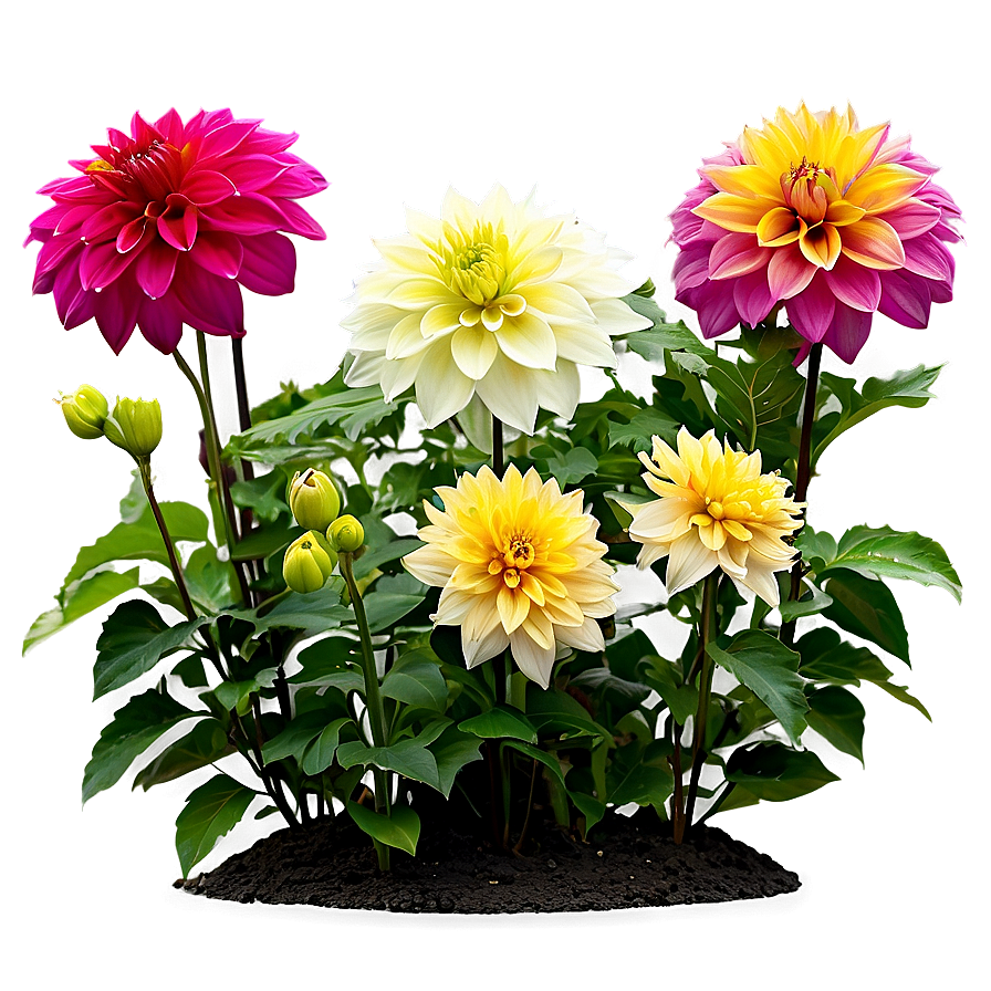 Dahlia Flower Bed Png Fob