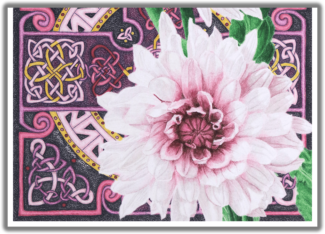 Dahlia Flower Celtic Knot Artwork