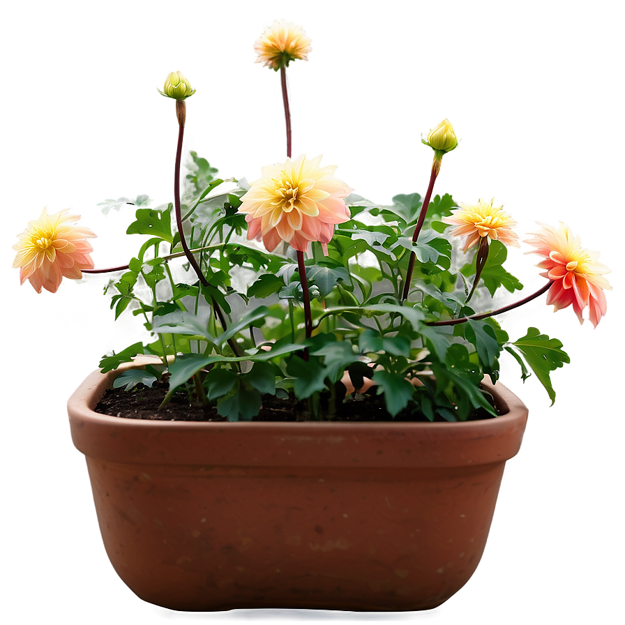 Dahlia Plant In Pot Png Hks61