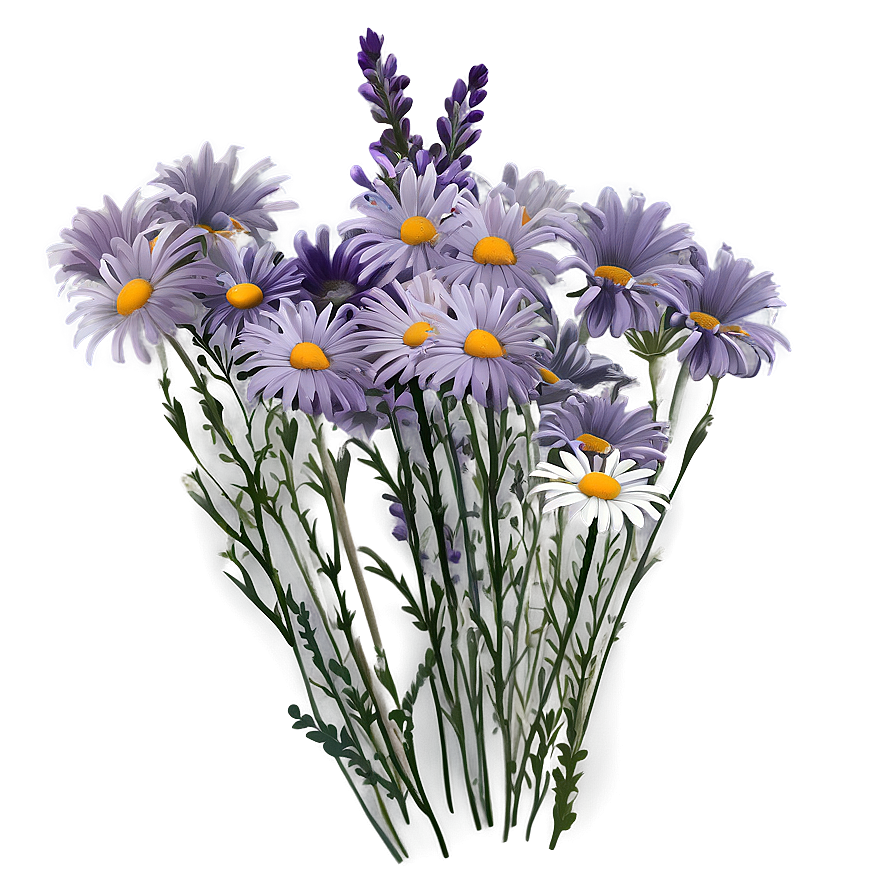 Daisies And Lavender Png 06122024