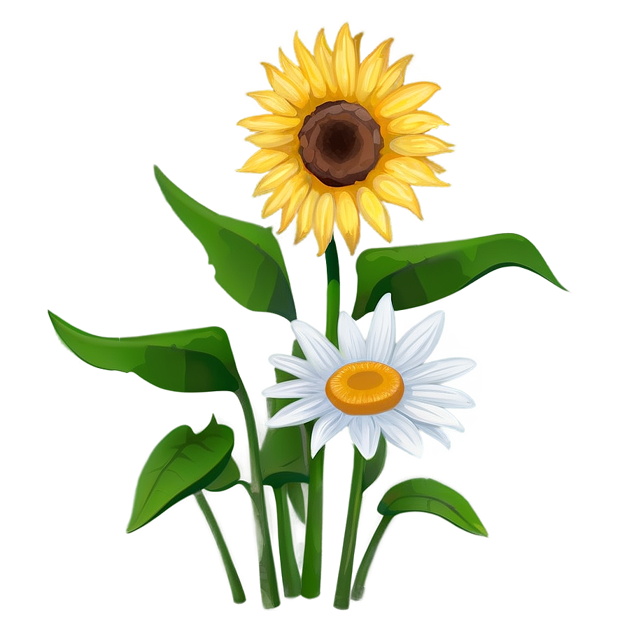 Daisies And Sunflowers Png Xnf77