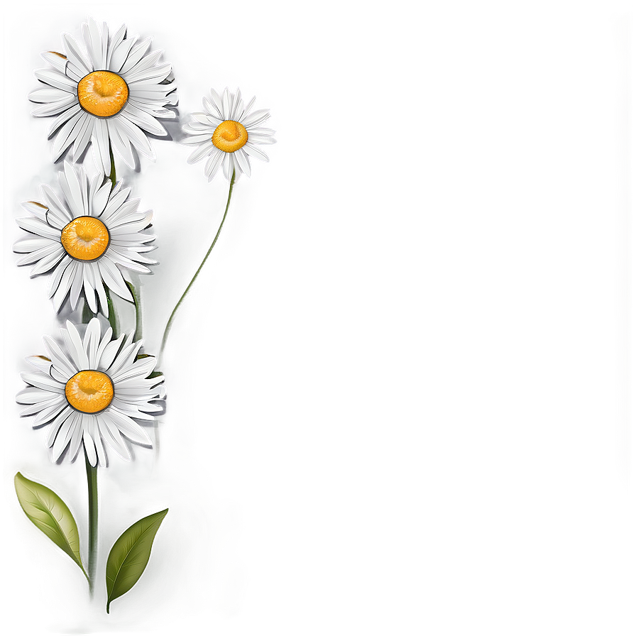 Daisies Border Frame Png 06122024