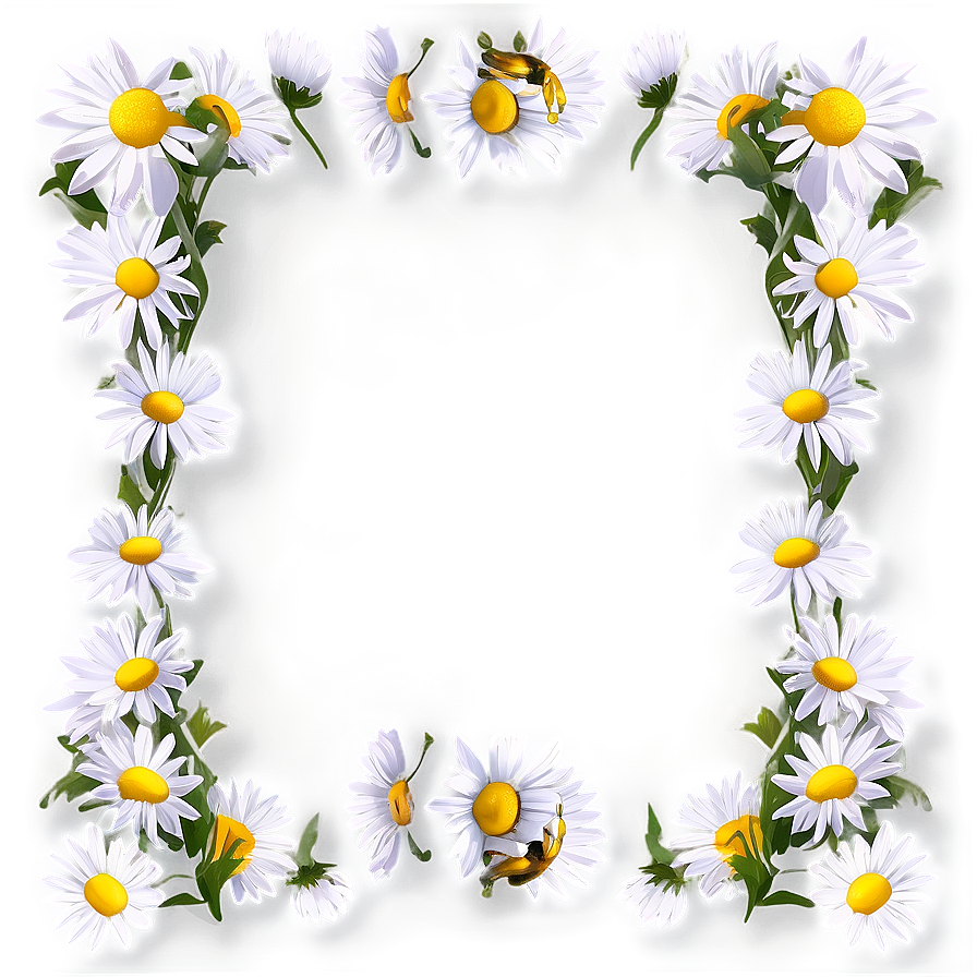 Daisies Border Frame Png Dkw14