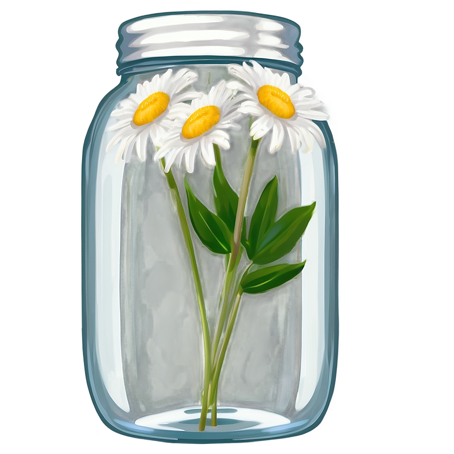 Daisies In Mason Jar Png 06122024