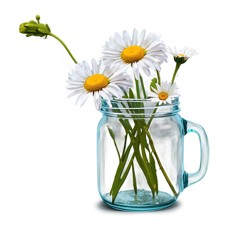 Daisies In Mason Jar Png Hct