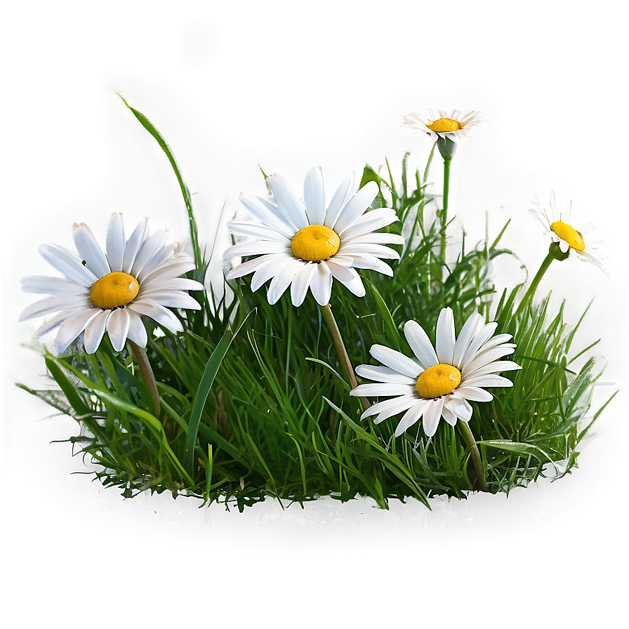 Daisies On Green Grass Png 06122024