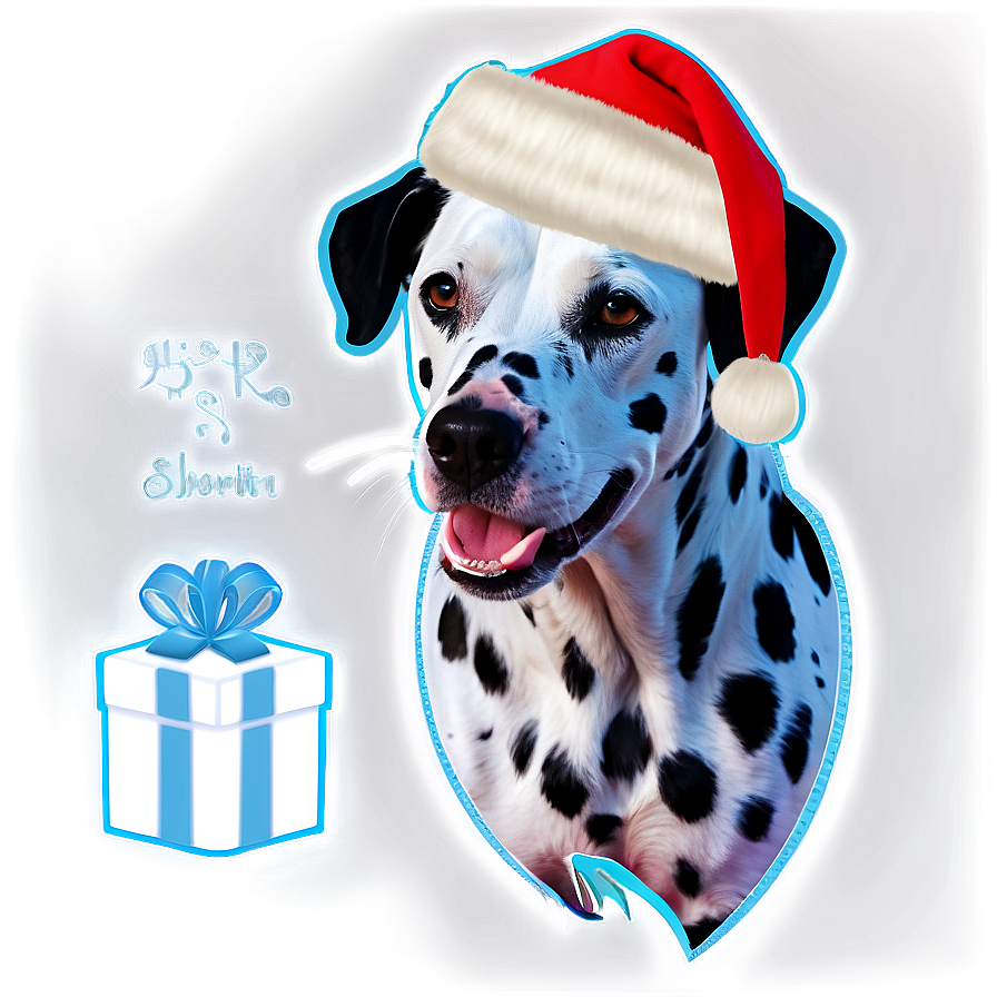 Dalmatian With Christmas Hat Png 32