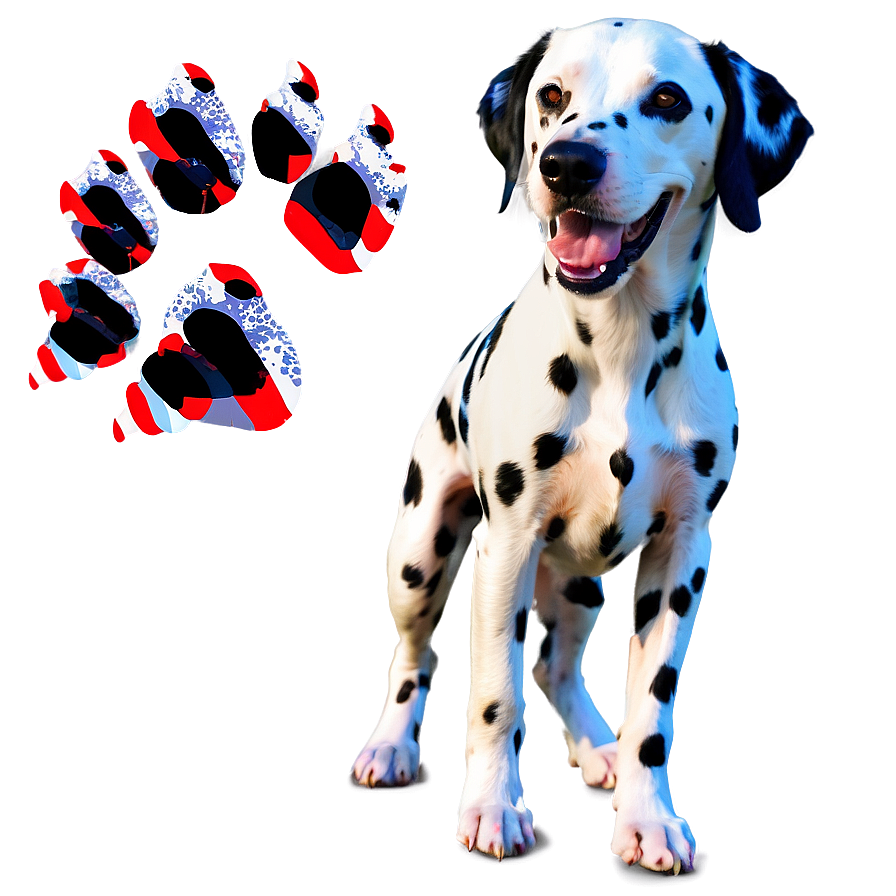 Dalmatian With Paw Print Png 50