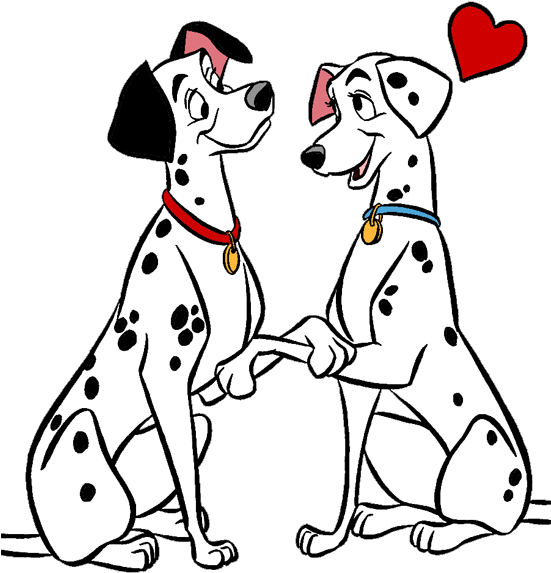 Dalmatians Shaking Paws Love