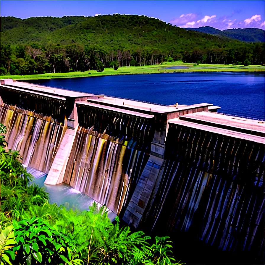 Dam And Surrounding Forest Png Slk16