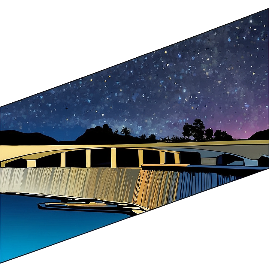 Dam Under Starry Night Sky Png 11