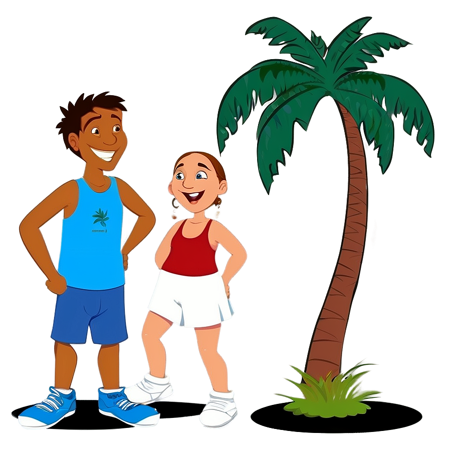 Dancing Cartoon Palm Tree Png Qrk