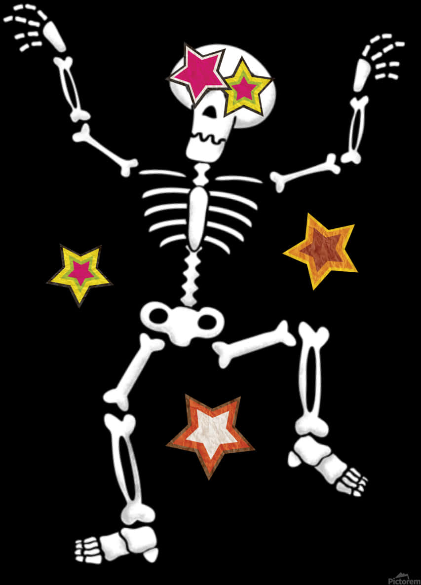 Dancing Skeletonwith Stars