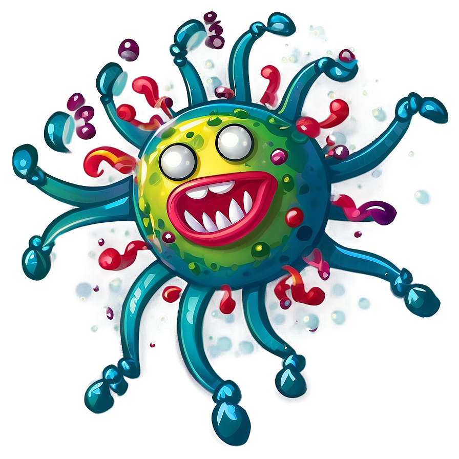 Dancing Virus Cartoon Png Wxl96