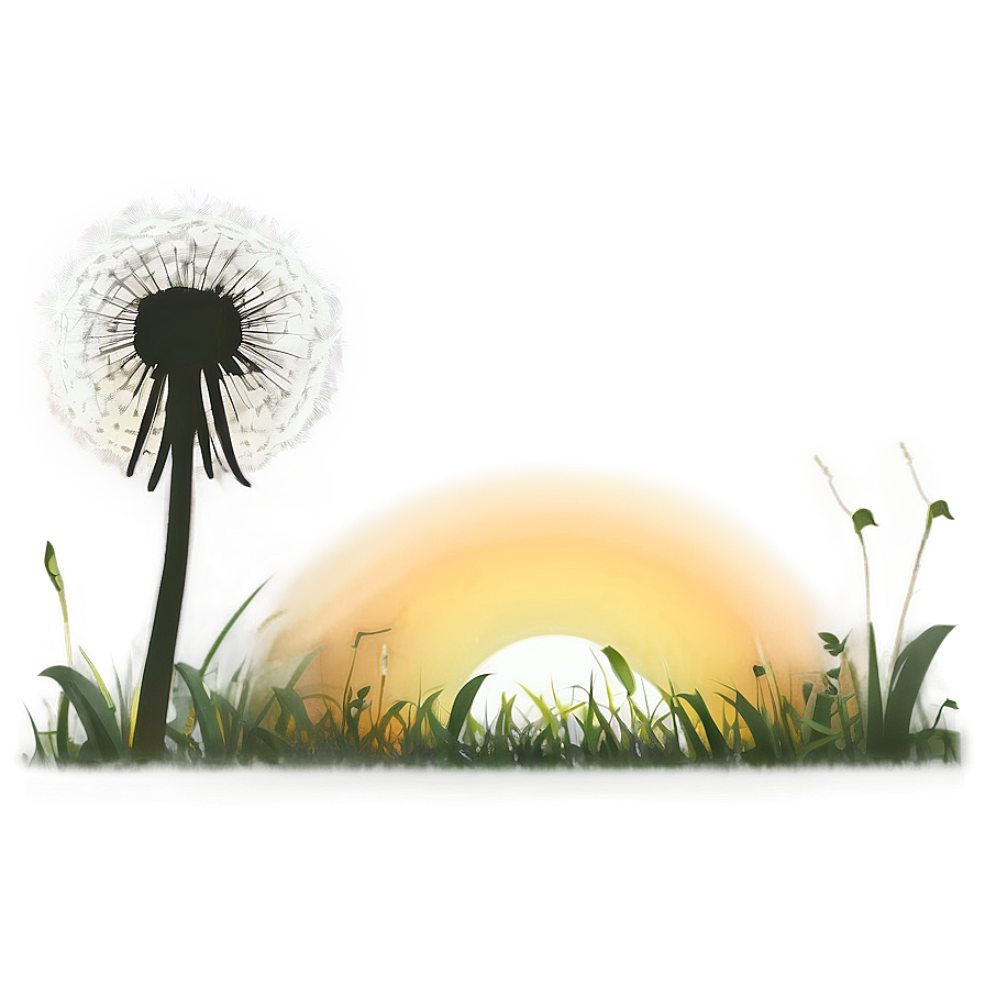 Dandelion Sunset Silhouette Png Fth