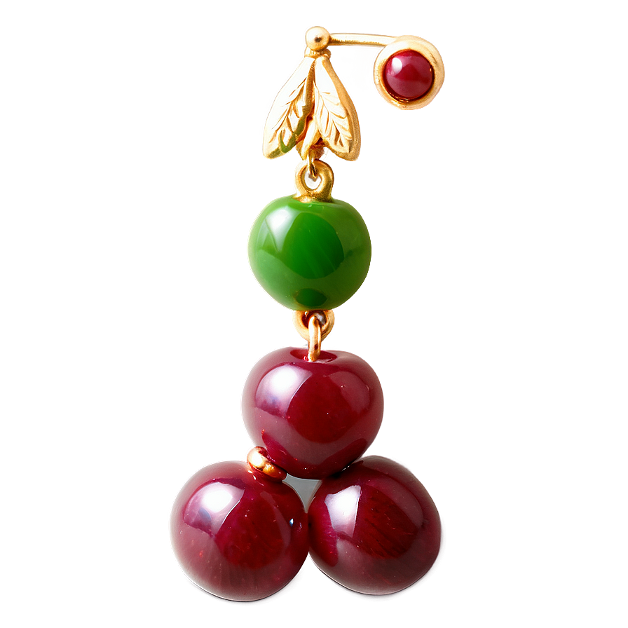 Dangling Cherry Earrings Png 4