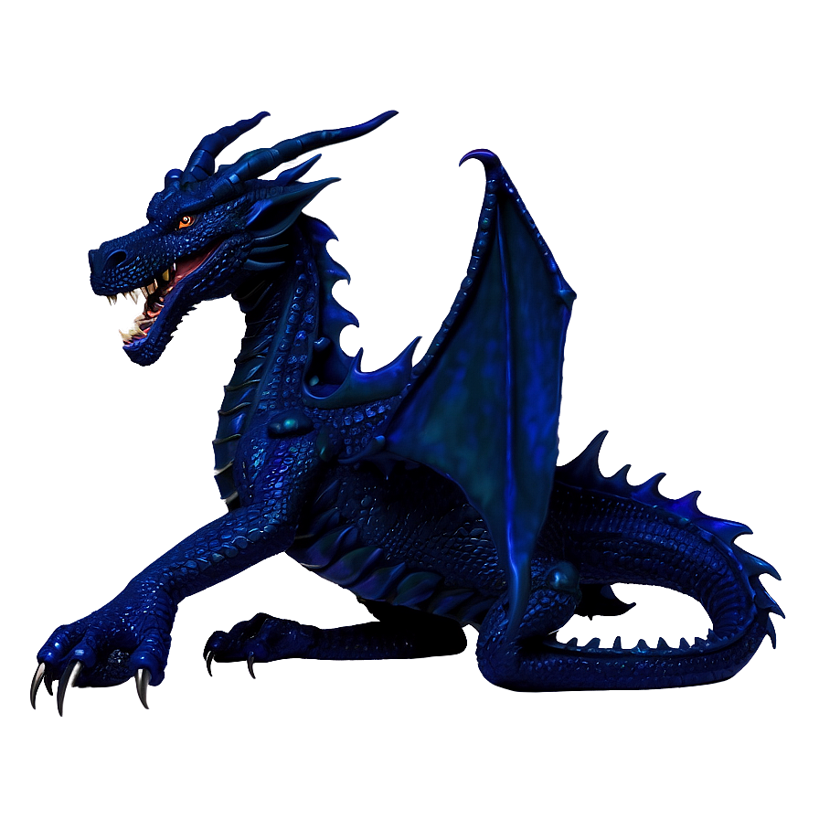 Dark Blue Dragon Scene Png Qlb