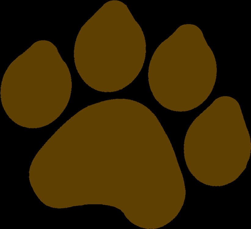 Dark Brown Paw Print Graphic