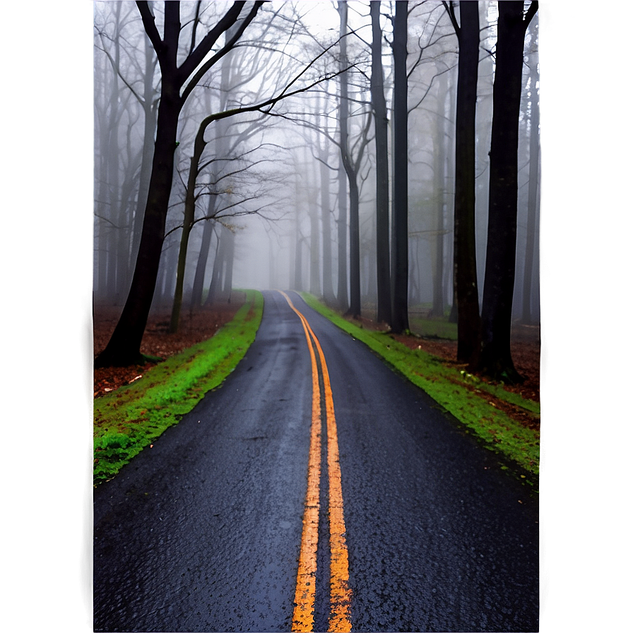 Dark Foggy Road Png 06242024