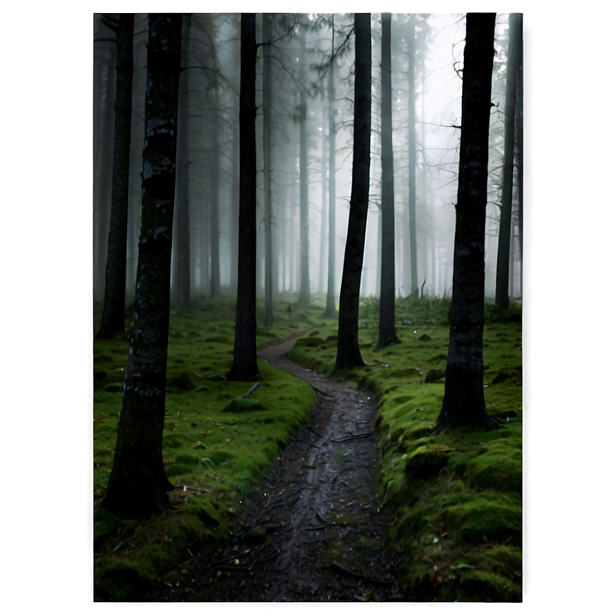 Dark Misty Forest Path Png Kcf17