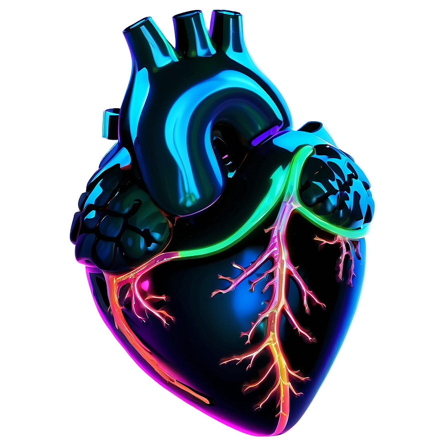 Dark Neon Heart Png 9