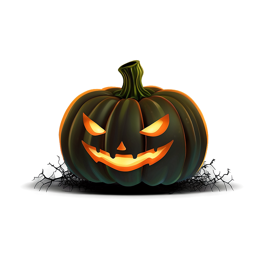 Dark Night Scary Pumpkin Png Unq