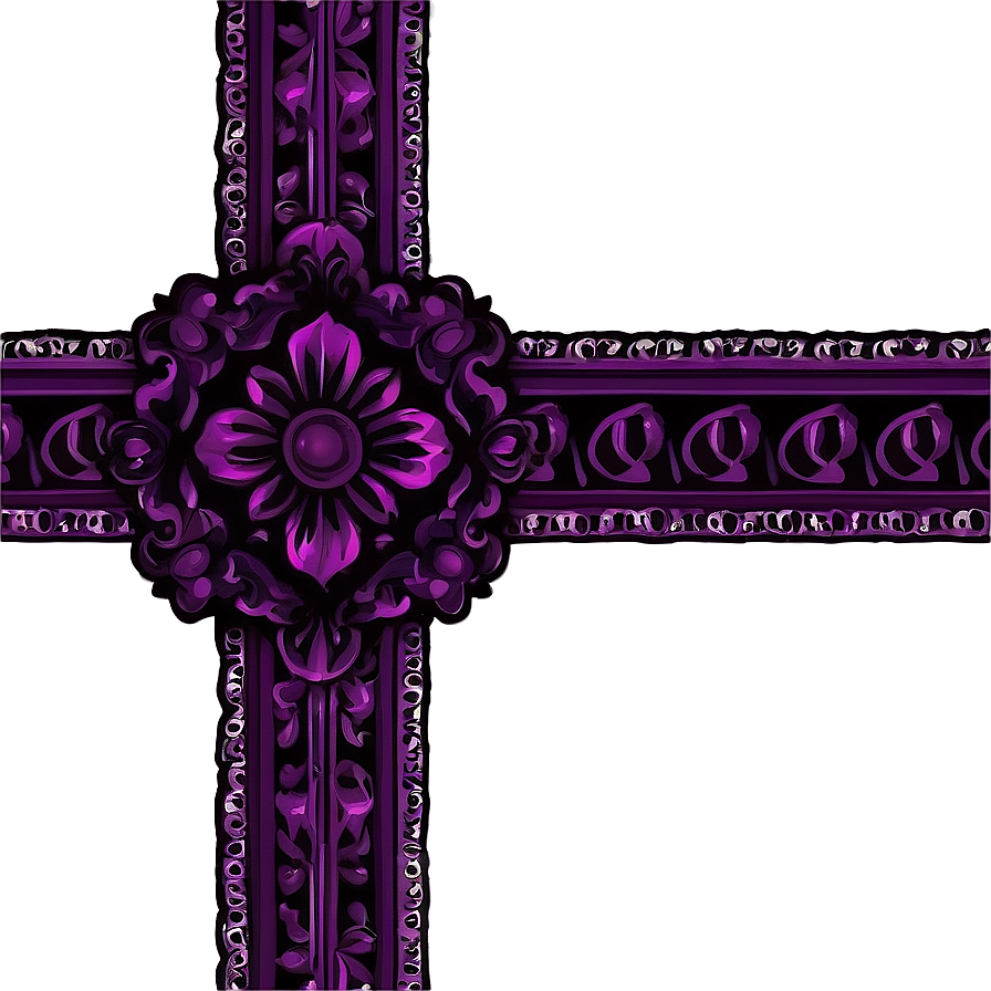 Dark Purple Ornate Border Png 14