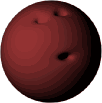 Dark Red Bowling Ball Top View