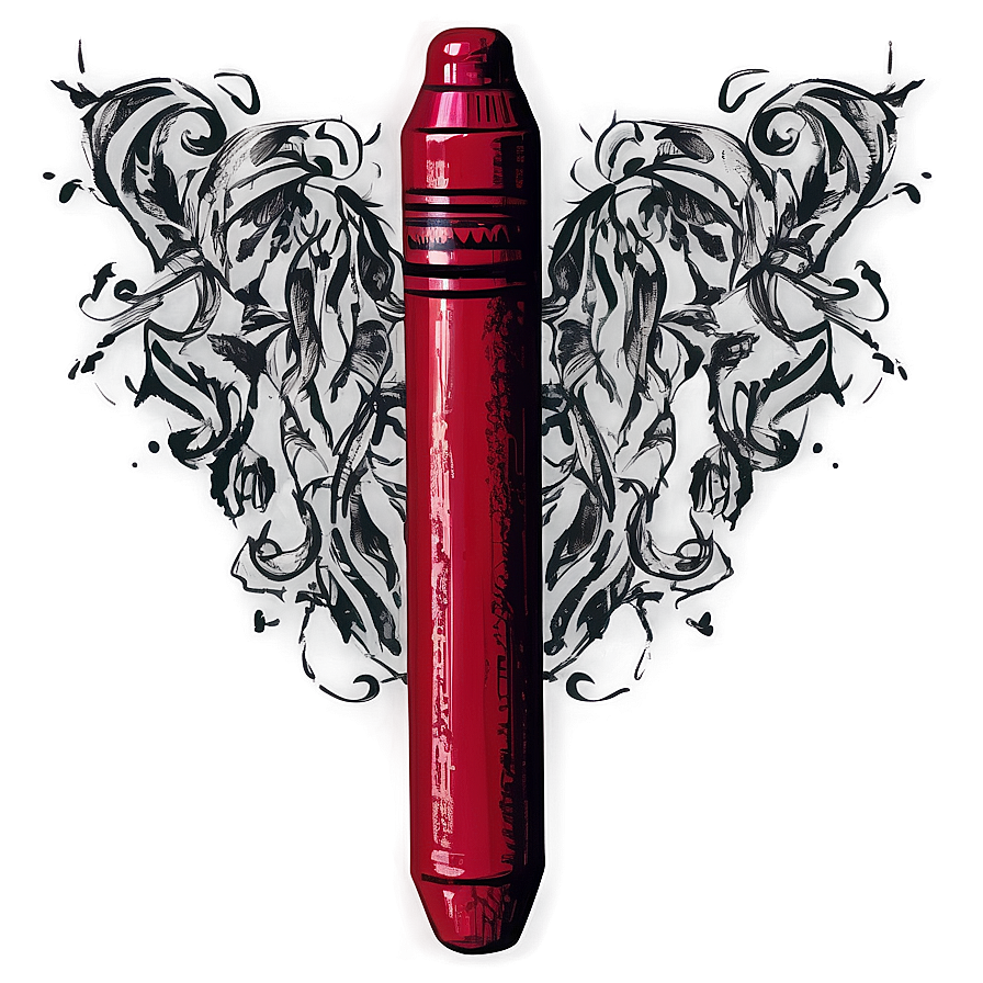 Dark Red Crayon Sketch Png Bck34