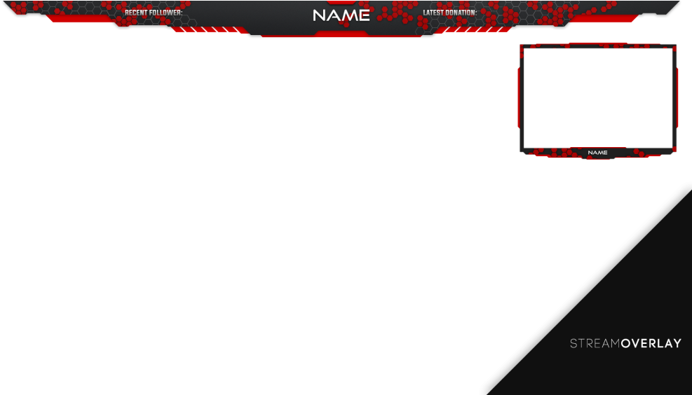 Dark Red Gamer Stream Overlay