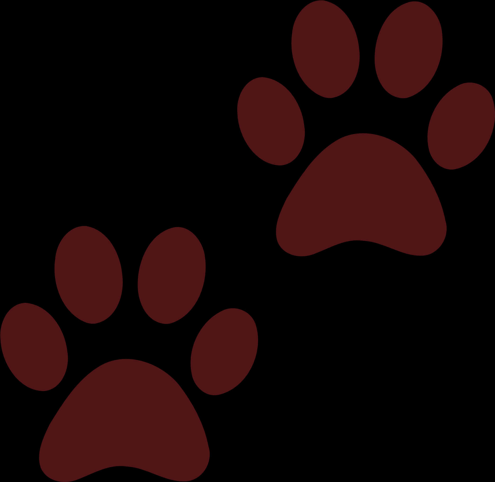 Dark Red Paw Prints