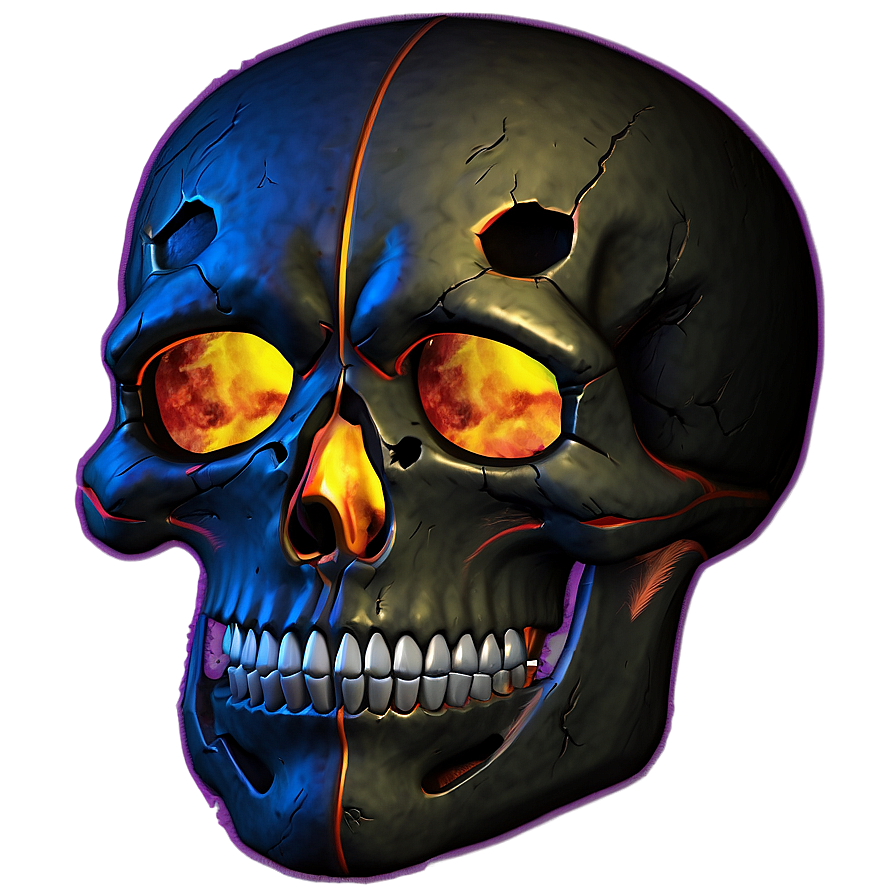 Dark Skull Face Art Png 17