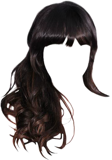 Dark Wavy Hairwith Side Swept Bangs